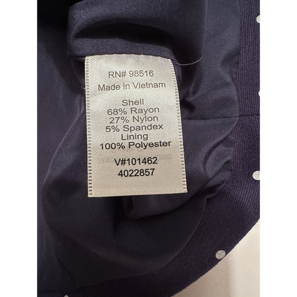 Coldwater Creek Polka Dot Lined Vest Navy Blue & White Womens Large Pockets - Picture 9 of 17